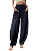 Populaire damesbroek vaste kleurzakken damescasual broek elastische broek lange broek