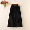 Skirts Girls Velvet Pleated Long Skirt Spring Autumn Children's Cotton Casual Loose Elastic Waist Skirts WT773 230518