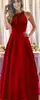 Long Sweety Formal Evening Dresses Crystal Deep V-Neck Sexig Backless Satin A-Line Plus Size Prom Party Gowns 10