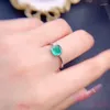 Cluster Rings Natural Colombian Emerald Women's Ring 925 Sterling Silver Gift Simple and Compact