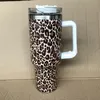 Ny 40oz muggar tumlare med handtag isolerade tumlers lock halm rostfritt stål kaffetermos cup med logotyp