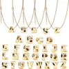 Naszyjniki wiszące złote kolorowe litery z alfabetu naszyjnika dla kobiet mężczyzn długi łańcuch Choker marki zaręczynowy prezent biżuterii