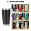 New 20oz 30oz Powder Coated Cup Custom Double Wall Vacuum Insulated Car Travel Tumbler Stainless Steel Coffee Mug with L