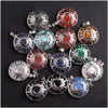 Charms Natural Stone Sun Moon Crystal Agate Beads Round Pendant Handmade For Jewelry Marking Drop Delivery Findings Component Dhgarden Dhfr4