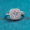 Moissanite Jewelry Pure White Gold 1 Ct Real S925 Sterling Silver Ring Market Diamond Engagement Wedding Rings For Women