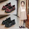 Flat Shoes Spring Autumn Girls for Children Children School Black Leather Student Dress Princess