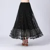 Stage Wear Women Modern Dance Costumes For Flamenco Sequin Skirts Waltz Spanish Ballroom Tango Big Swing Costume Skirt