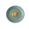 Placas jantar de porcelana vintage que serve o café da manhã criativo de café da manhã verde design de pratos de assadeira