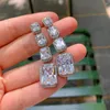 Dangle Earrings Vinregem Luxury Lab Created Citrine Gemstone Sona Diamond Drop For Women Gift Anniversary Fine Jewelry Wholesale