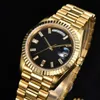 With original box Mens Watch AAA 18k Gold president 41mm Day Date datejust Automatic Mechanical Movement Men's Watches Green Dial Stainless Steel Strap Sports