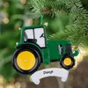 Maxora Tractor Green Polyresin Christmas Tree Occupation Ornaments Free Write Name Personalized Gifts For Holiday Party Home decoration