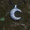 Chaînes Norse Celtics Slave Viking Lune Corbeau Collier Talisman Double Face Oiseau Bijoux