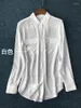 Women's Blouses Shirstno.31 Silk Crepe de Chine Shirt met zakken klassieke blouse voor vrouwen