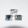 Colares pendentes naturais de stone conectores de pedra os encantos 2023 jóias que tornam o retângulo de cura de ouro do acessório para mulheres, lar grande flor