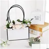 Украшение вечеринки Kraft Paper Bag Back Black White Pink Flower Box