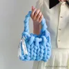 詰め物の袋太いロープ編みハンドバッグブライトカラーチェーン女性クロスボディバッグビーチニット財布ショルダーバッグ女性
