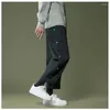 Männer Hosen Männer Weiß Koreanische Wilde Farbe Tasten Gerade Casual Pantalons Capris 2023 Frühling Sommer Harajuku Lose Schwarze Männliche Hosen