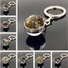 Keychains WG 1pc Steampunk Clock Po Keychain Keyring Time Gem Cabochon Glass Ball Pendant Metal Jewelry For Women