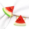 Utensílios de jantar conjuntos de 6pcs comprimidos de guardanapo titular do anel de frutas com tema de fivela havaí decorativo