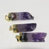 Anhänger Halsketten Naturstein Kristall Frauen Herstellung von Schmuck Goldkappe Pendel 2023 Lange große Geode Druzy Amethysten Lila Quarz