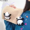 HUANZHI 2020 moelleux en peluche dessin animé Panda belle poupée stéréoscopique ours animaux broche pour femmes Couple manteau accessoires