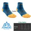 Spor çorapları aonijie 2 çift ayak parmaklık çorapları mini mürettebat beş parmak ultra bisiklet koşan futbol basketbol spor yoga erkekler kadın maraton 230518