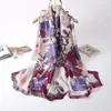 Foulards chine mode été écharpe soie femmes châle Foulard plage couvertures Wrap Long Bandana dames paréo silencieux