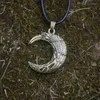 Chaînes Norse Celtics Slave Viking Lune Corbeau Collier Talisman Double Face Oiseau Bijoux