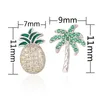 Orecchini a bottone Shuangshuo 925 Sterling Silver Summer Beach Style Ananas Coconut Gioielleria raffinata per le donne Regalo per feste