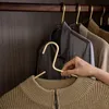 Wieszaki stojaki 5PCS Wieszkniki Solid aluminium stopu beztłuszczowe złote złote ubrania Wieszona spodnie Sweter Stojak na przechowywanie