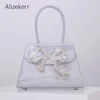 Axelväskor mode rhinestone stor båge handväska ny elegant butik glittrande paljett crossbody damer svarta plånböcker av hög kvalitet 230509