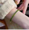 Charm Bracelets Trendy 3mm Green Stone Beads Lucky For Girls Gift Fine Bangles Jewelry Drop