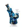 Bureau Coloré Portable Style Silicone Bong Pipes Kit Tabac Sec Filtre En Verre Entonnoir Bol Cuillère Handpipes Narguilé Main Fumer Porte-Cigarette Tube DHL