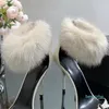 Pointed Toe Fur decro Sandals Women Stiletto Heels Slippers Designer Solid Color Fashion Summer Mules Causal Shoes