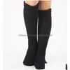 Christmas Decorations Ladies Fashion Boot Socks Solid Color High Leg Knitted Warmers Autumn Winter Drop Delivery Home Garden Festive Dhr21