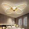 Nordic Creative Aluminum LED Butterfly Shaped Ceiling Light Simple Remote Control 22W 36W Living Room Girls Room Home Ceiling Lamp white