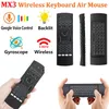 X8 MX3 Backlight Trådlöst tangentbord med IR -lärande 2.4G trådlös fjärrkontroll Fly Air Mouse LED Backlight Mic Handheld för Android TV Box PC