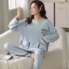 Ropa de dormir de las mujeres Conjunto de pijamas florales de algodón de punto de verano Pijamas de mujer Ropa de dormir elegante Pijama Mujer Tallas grandes Pantalones hasta la pantorrilla Inicio 230517