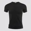 Heren T-shirts T-shirt Pure Kleur V-kraag Korte mouwen Tops Tees Mannen T-shirt Zwarte Panty Man Fitness Voor Mannelijke Kleding TDX01 230518