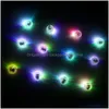 Outras festas festivas suprimentos 100pcs/lote redondo bola de bola RGB Flash Lancter Lantern Lights Balloon Lights de Natal Decoração de Halloween Dhlwv