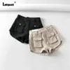 Jeans Ladiguard 2022 nouveau support poche denim shorts femmes solide mode jean court culotte mince femme Vintage bouton mouche hotpants