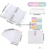 Geschenkwikkeling 30 PCS A6 Binder Budget Envelopes PVC Shell Sequins notebook ER met ritszakken voor Bill Planner Drop Delivery H DHQTV