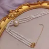 Collane con ciondolo SHANGZHIHUA The Elegant Light Luxury Threelayer Pearl Collar Trend Jewelry Fashion Womans Collana Party Gift 230517