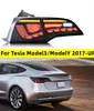 Full LED Taillight Upgrade For Tesla Model 3/Model Y 20 17-up Dragon Scale Streamer Turn Signal Light Running Reverse Auto