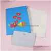 Cartes de voeux 3D Valentine Card Pop Up Kissed Fish Shaped With Envelope Festival Supplies Drop Delivery Home Garden Festive Party Ev Dhvqp