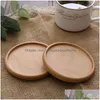 Mats Pads Wooden Coasters Round Square Beech Wood Black Walnut Mat For Drink Cups Cafe Bar Home Kitchen Table Protector Drop Deliv Dhada