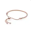 Bracelet coulissant en or rose de luxe pour Pandora 925 Sterling Silver Snake Chain Bracelets porte-bonheur bijoux de créateur pour femmes filles bracelet de fête avec boîte d'origine