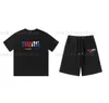 Erkek Tişörtler Trapstar T Shirt Tasarımcı Gömlek Baskı Mektubu Lüks Siyah Beyaz Gri Gökkuşağı Renkli Yaz Sporları Pamuk Kısa Gelgit Akış Tasarımı 553ESS