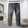 Jeans 23SS Marke Herren Luxus Designer High Street Gerade Jean Herren Blau Gewaschen Großes Loch Reißverschluss Hosen Schwarz Pantb