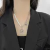 Kolye Kolyeleri İçi Boş Pentagram Kolye Kadınlar İçin İnci Boncuklu Bir Ekleme Kadın Kore Moda Sevimli Ascesorios Lady Jewelry